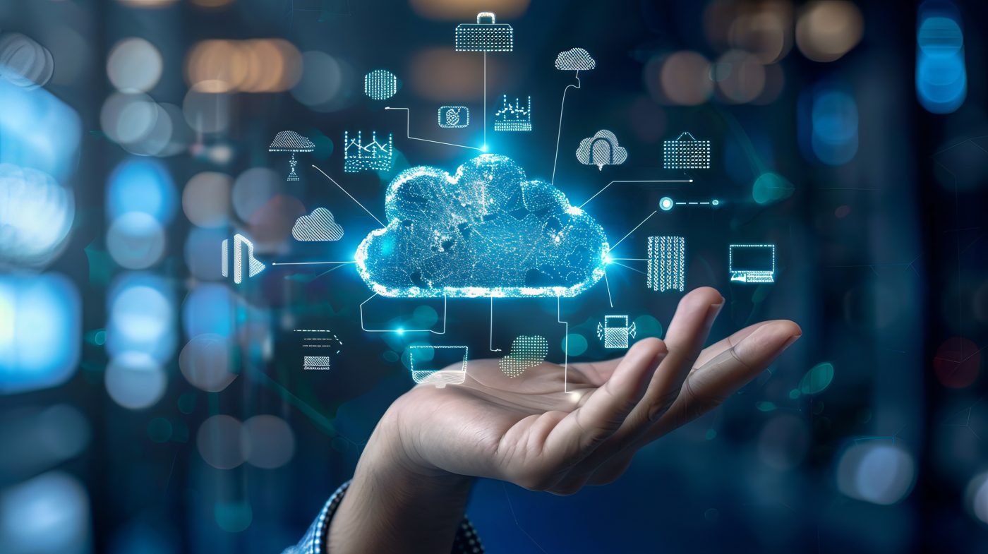 Futuristic Cloud Technology Visualization with Digital Circuit Connections: Cloud Computing, Data Security, and Information Technology Content | Essential for Business and Tech Industries